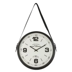 Pendule ceinture en métal noir 38 cm