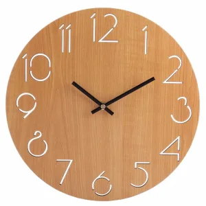 Simple horloge murale ronde style campagnard 30 cm
