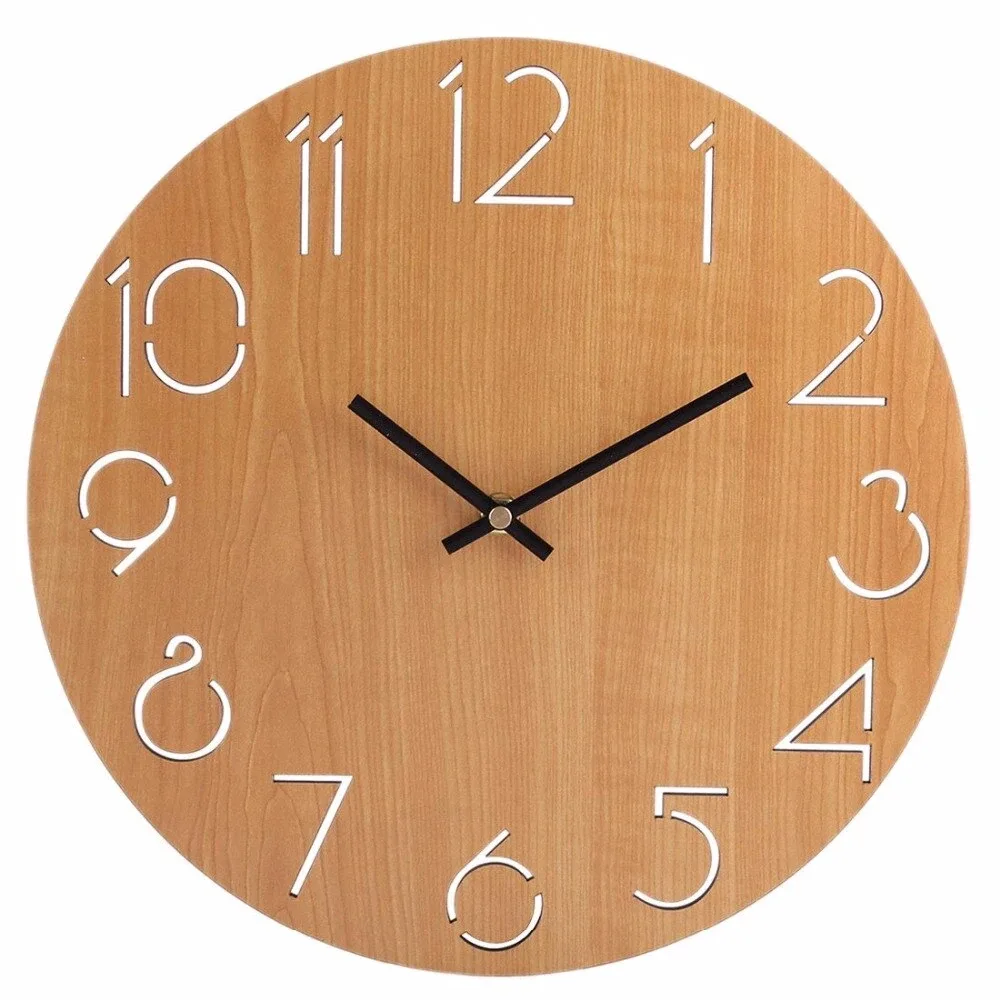 Simple horloge murale ronde style campagnard 30 cm