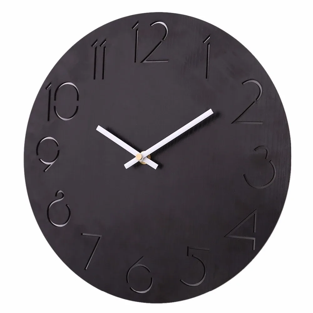 Simple horloge murale ronde style campagnard 30 cm