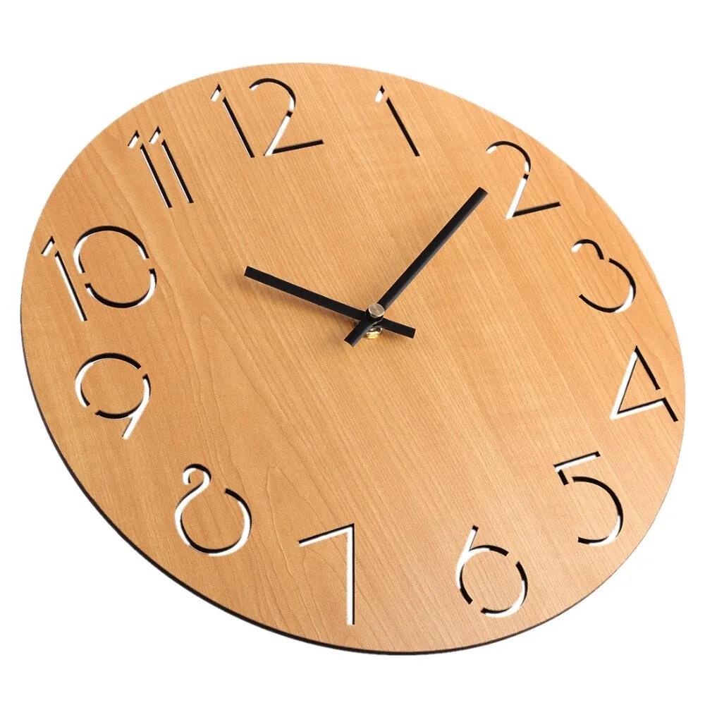 Simple horloge murale ronde style campagnard 30 cm