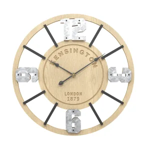 Horloge murale rétro en fer et bois MDF 50 cm