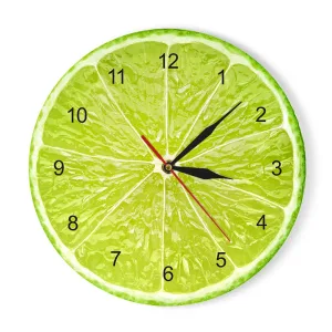 Horloge murale Citron/Orange en acrylique 30 cm