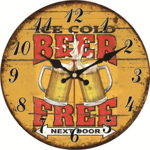 Horloge murale Beer Free 15 à 34 cm