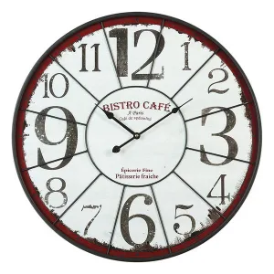 Horloge murale circulaire en bois blanc 60 cm