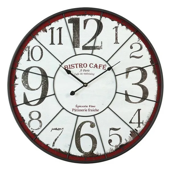 Horloge murale circulaire en bois blanc 60 cm