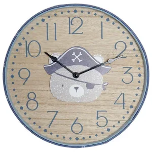 Horloge Murale Ours Pirate Enfant 31 cm