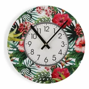 Horloge Murale Fleurs Ayanna Bois 30 cm