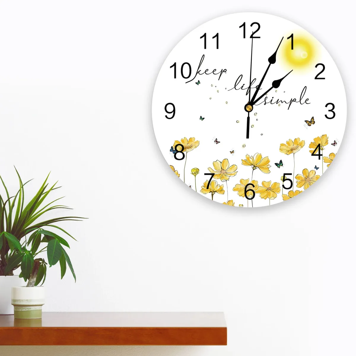Horloge murale "Keep Life Simple" 25cm à 35cm