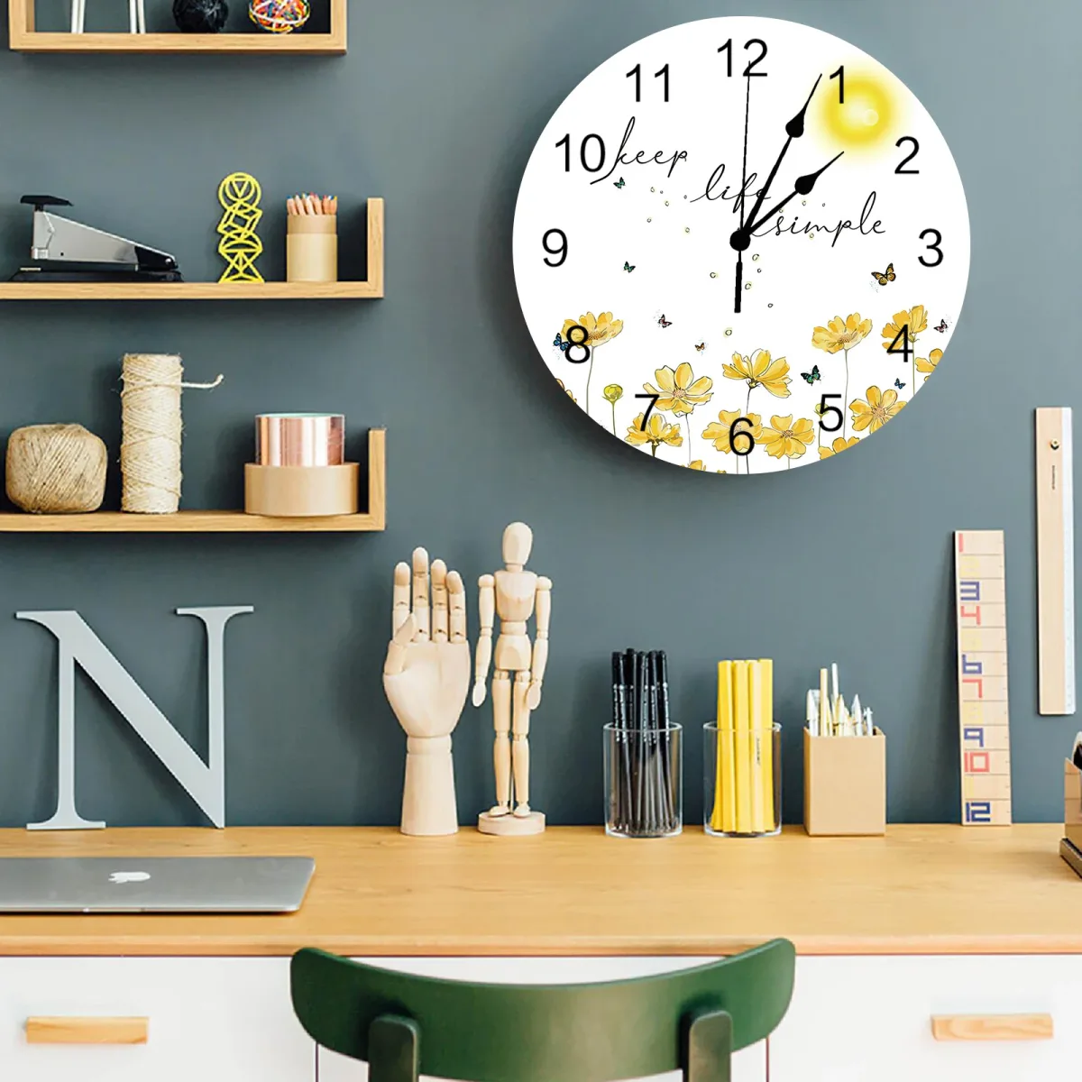 Horloge murale "Keep Life Simple" 25cm à 35cm