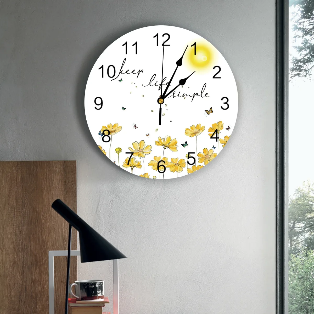 Horloge murale "Keep Life Simple" 25cm à 35cm