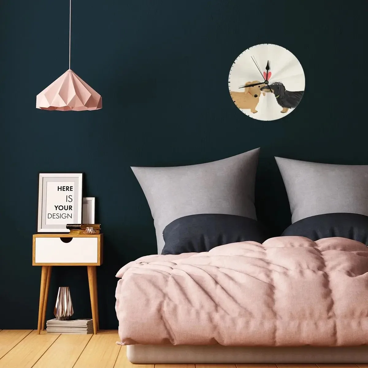 Horloge murale originale teckels 25 cm