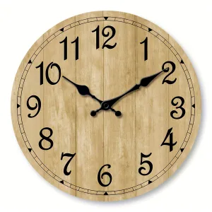 Horloge murale moderne imitation bois - 25/40 cm