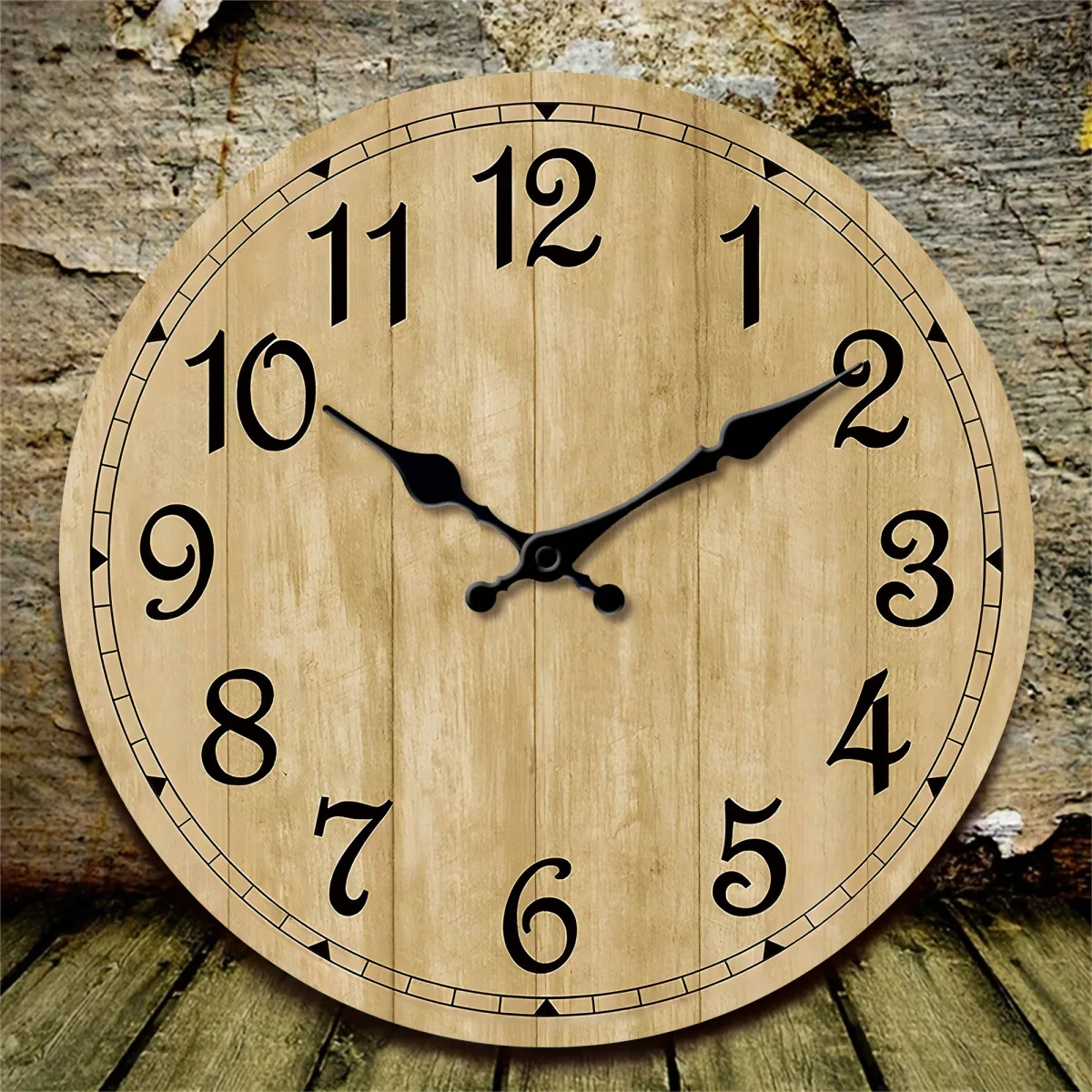 Horloge murale moderne imitation bois - 25/40 cm
