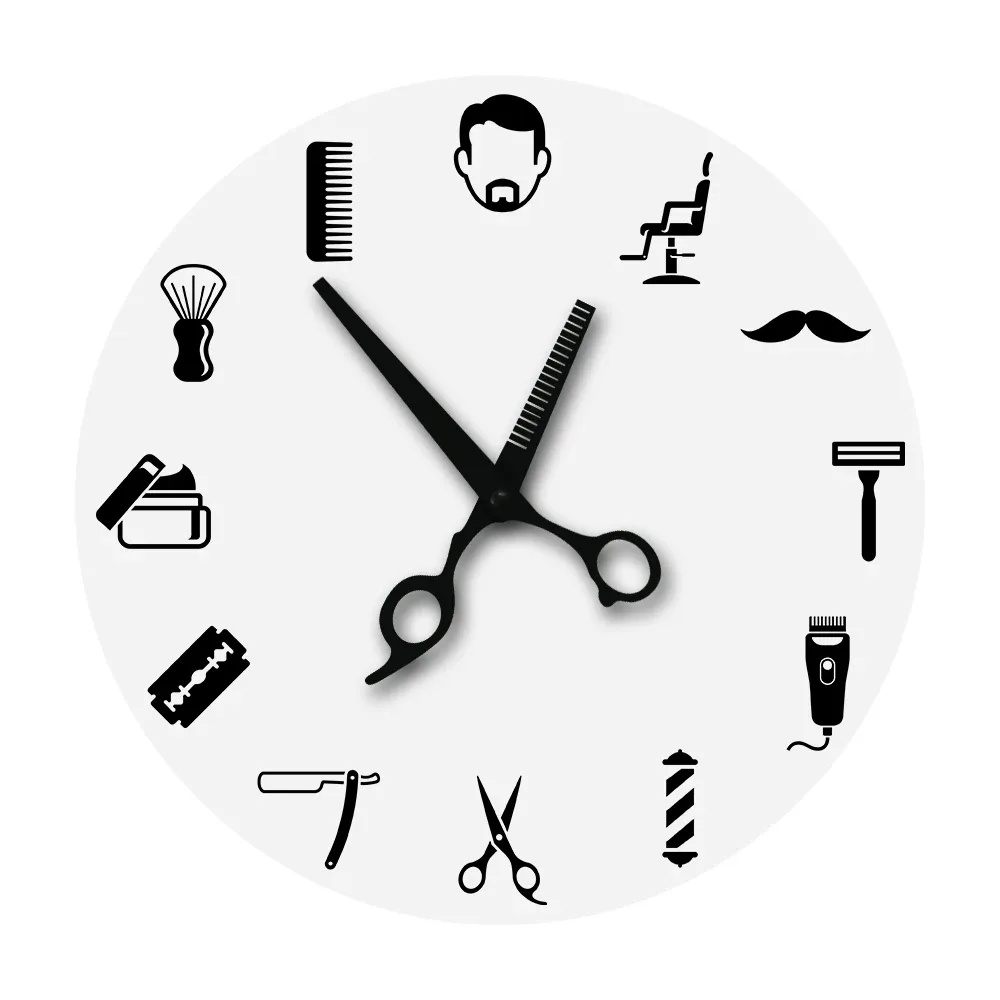Horloge murale barbier vintage - 30 cm