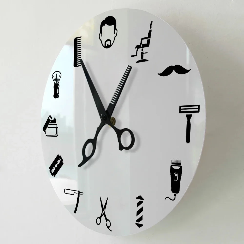 Horloge murale barbier vintage - 30 cm
