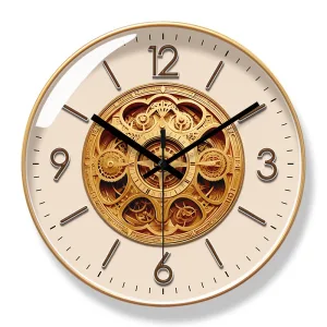 Horloge murale engrenages dorés - 25 à 35 cm