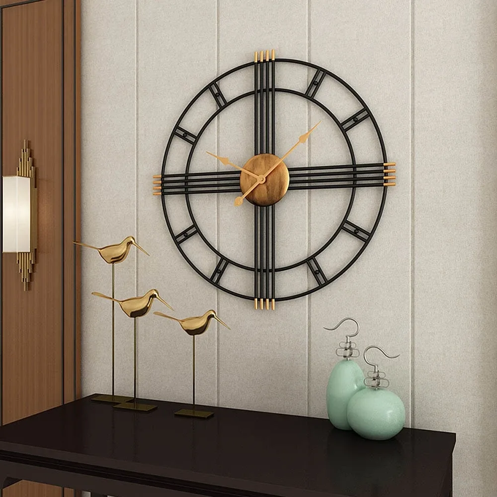 Horloge murale rétro en fer 50 cm