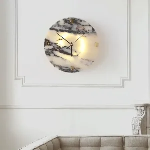 Horloge Murale en Marbre Lumineuse