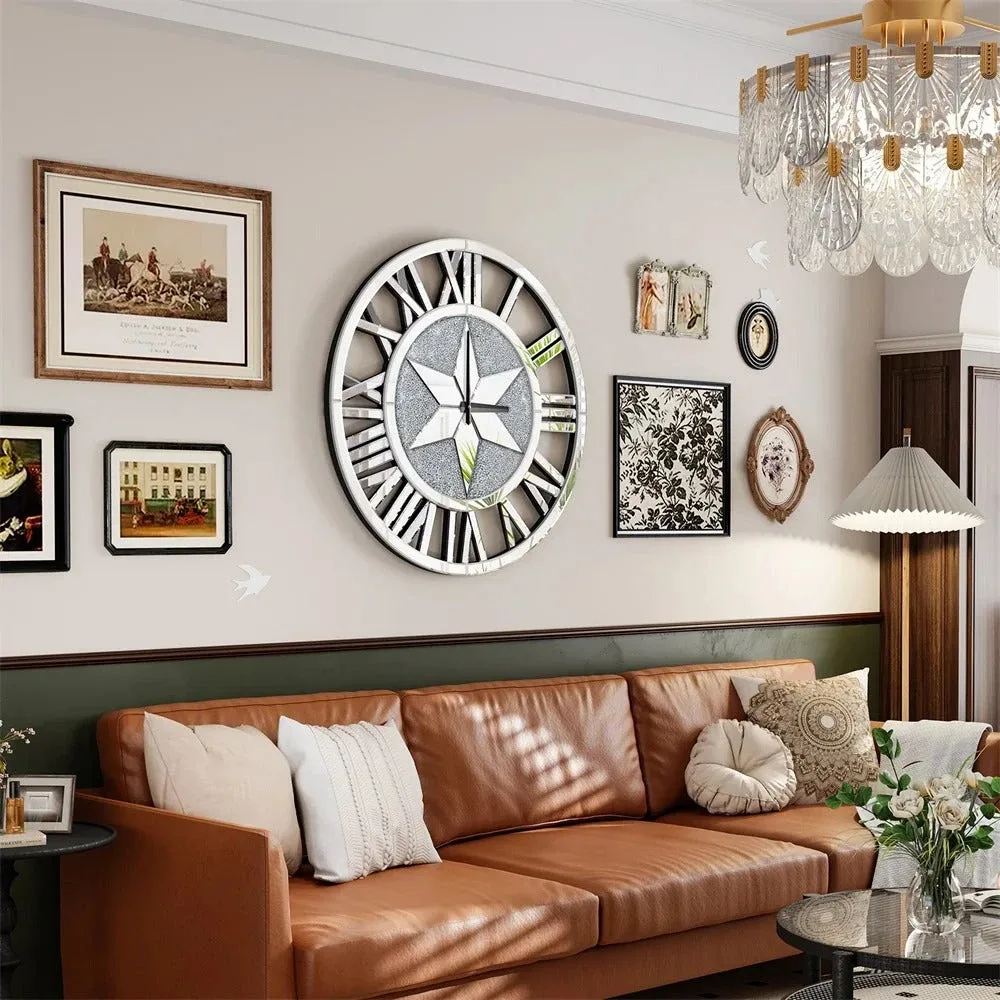 Grande Horloge Murale Miroir