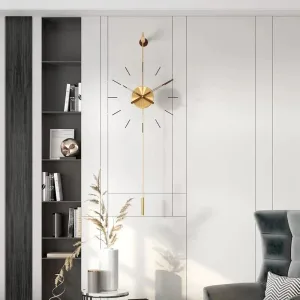 Horloge Murale Minimaliste Dorée