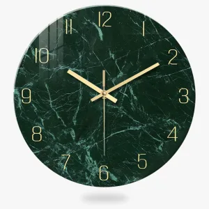 Horloge Murale en Verre Effet Marbre