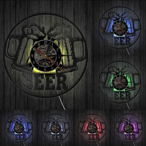 Horloge Vinyle Bar Led