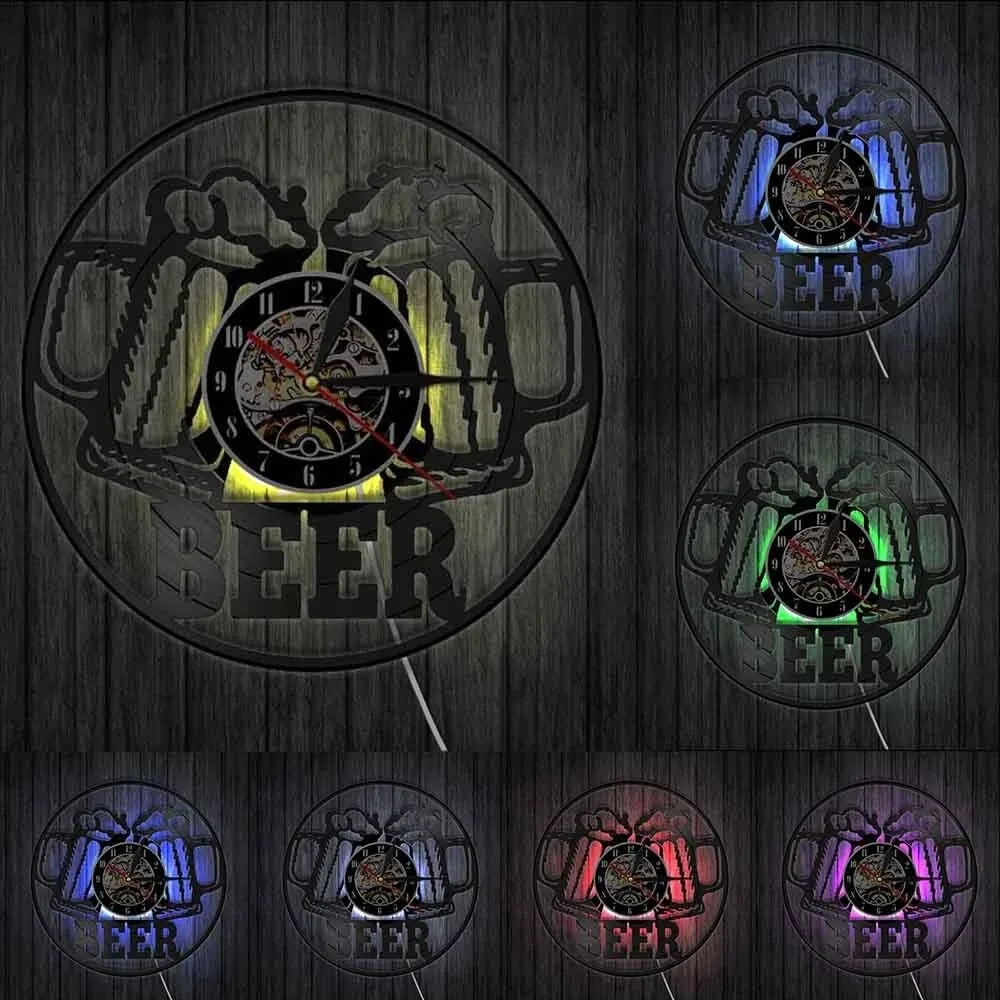 Horloge Vinyle Bar Led