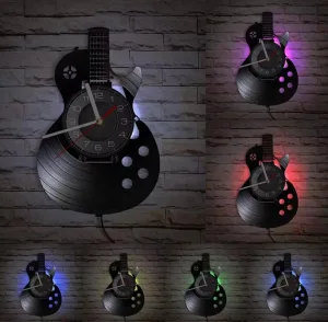 Horloge Vinyle Guitare Led