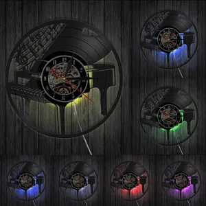 Horloge Vinyle Piano Led