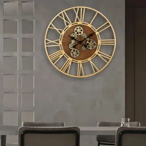 Horloge Murale avec Engrenage qui Tourne