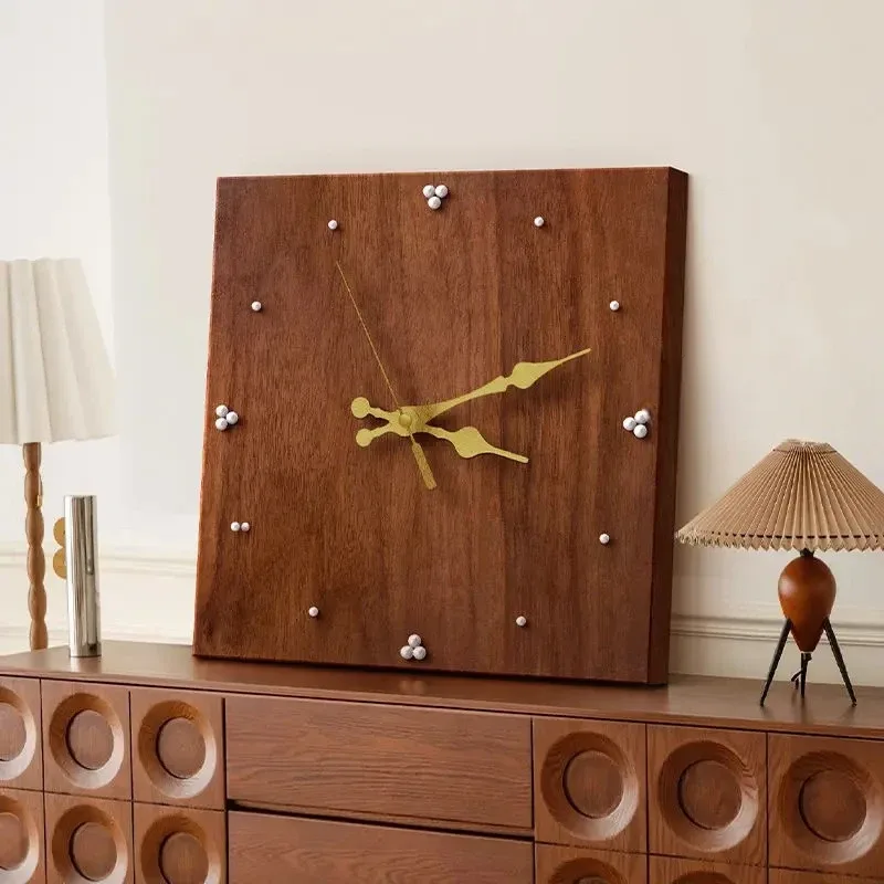Horloge Bois Carrée