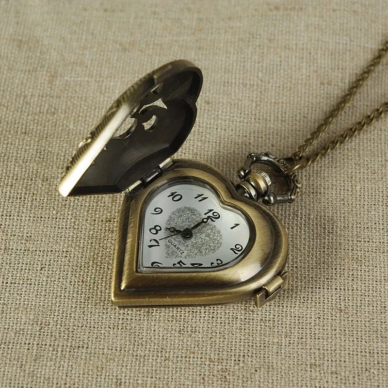 Montre Gousset en Forme de Coeur