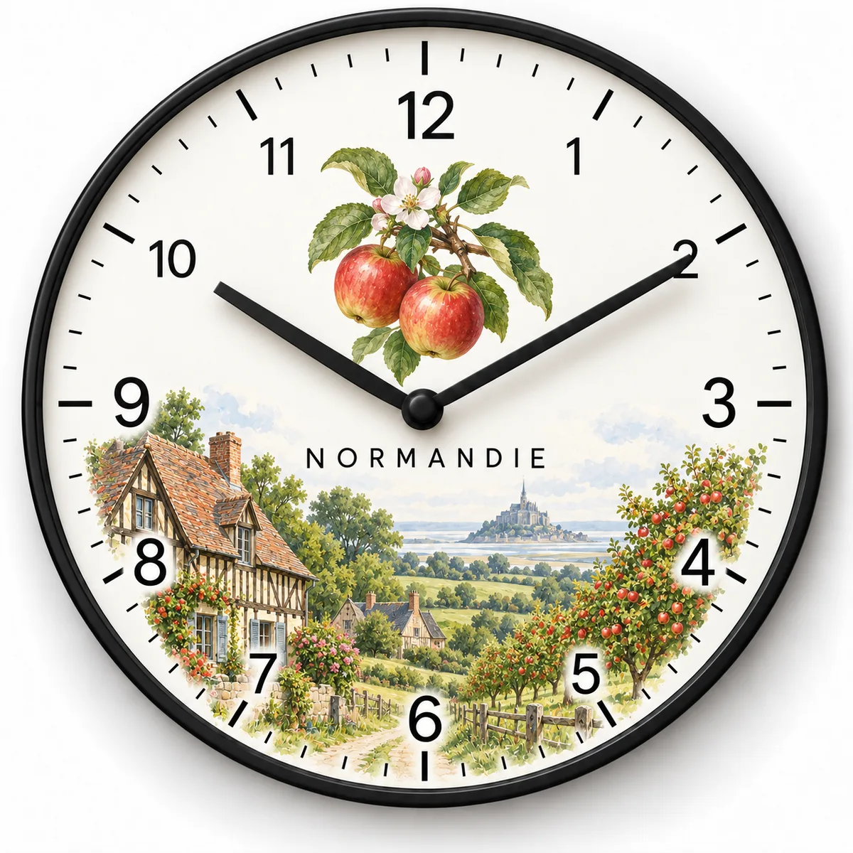 Horloge Normandie – Verger et colombages