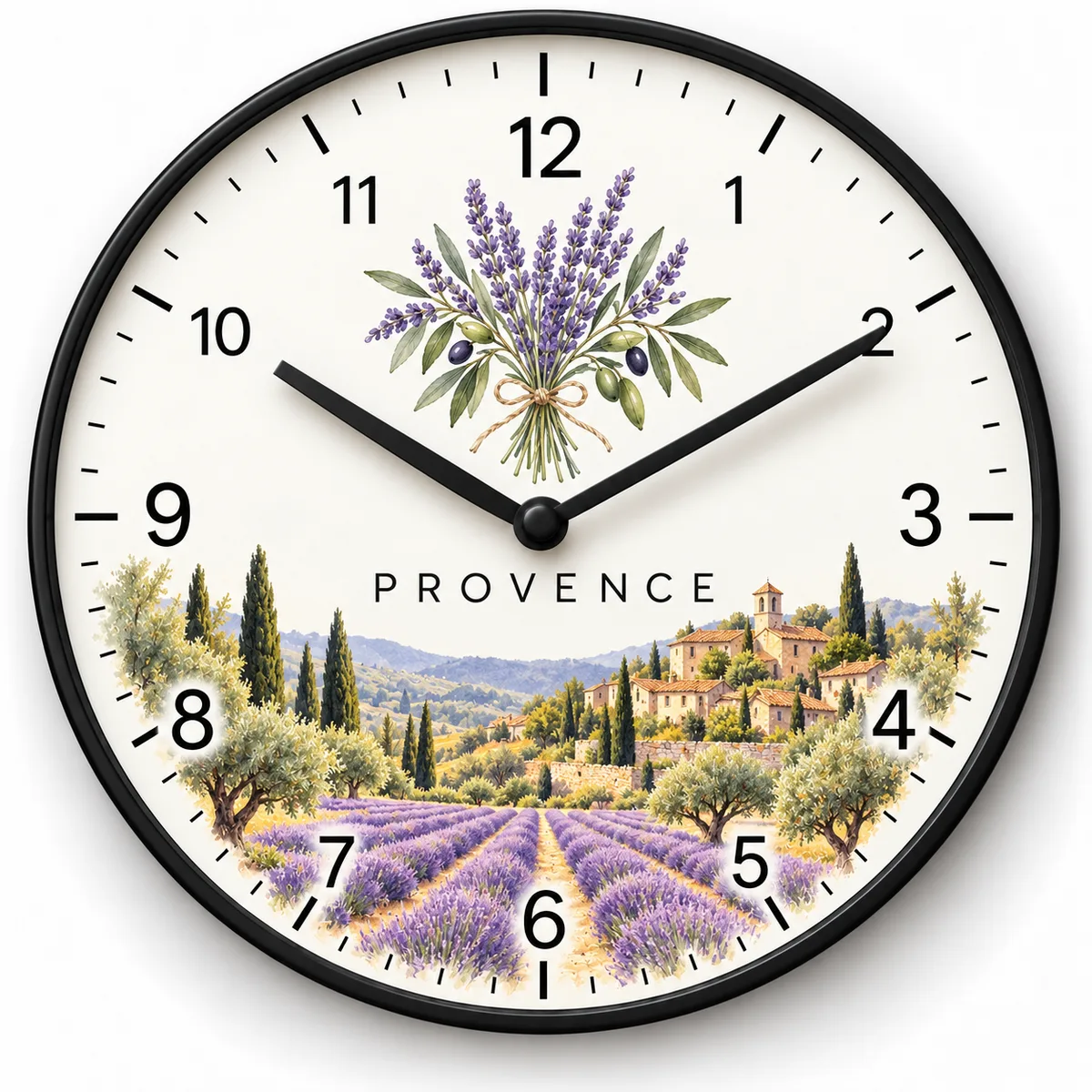 Horloge Provence – Lavande et village