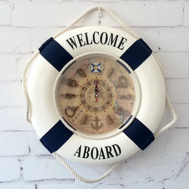 Bienvenue-Bord-Bou-e-de-Sauvetage-Horloge-Murale-M-diterran-e-Bois-Tissu-Salon-Horloges-Boutique-2.jpg