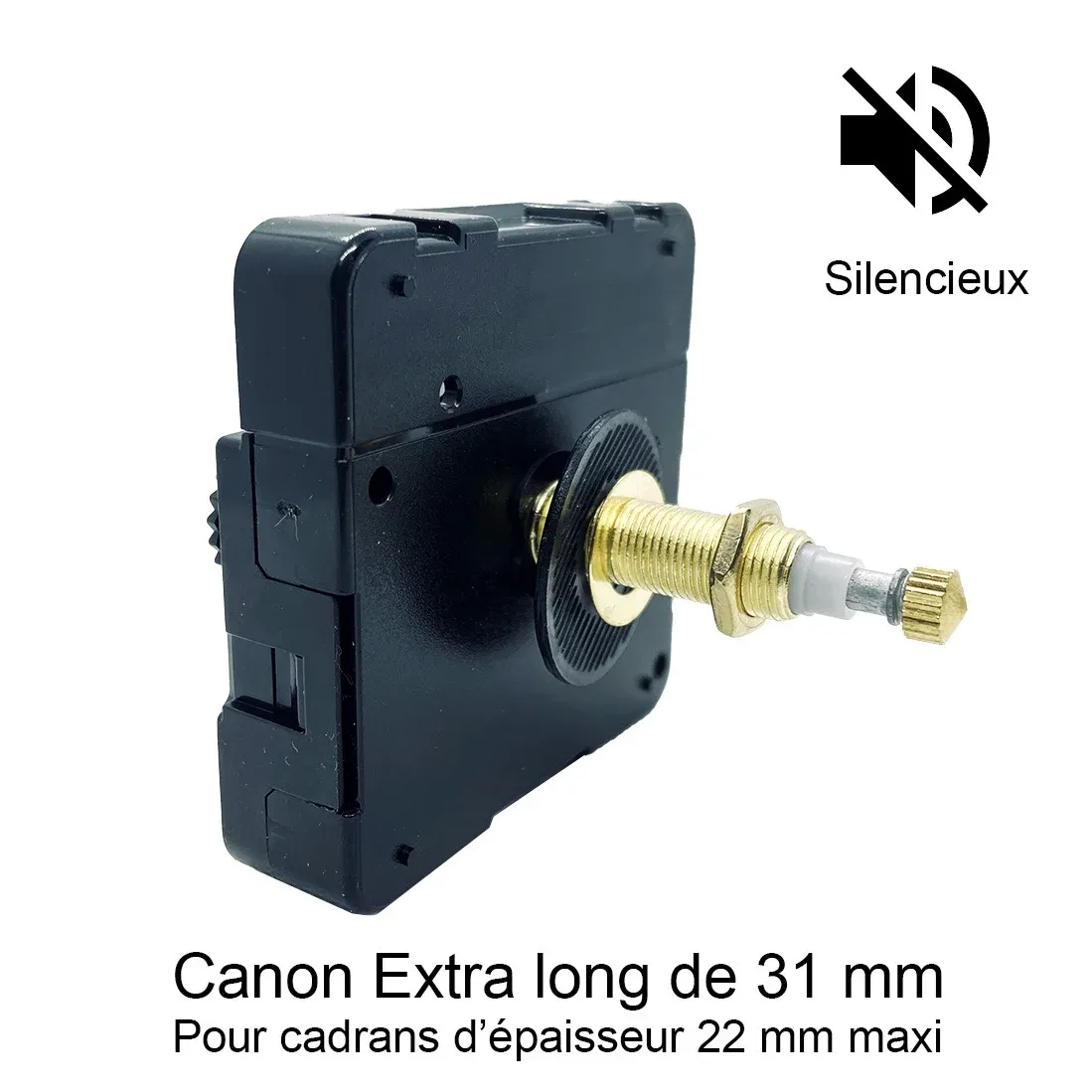 mecanisme horloge extra fort silencieux euroshaft canon extra long 31mm-2