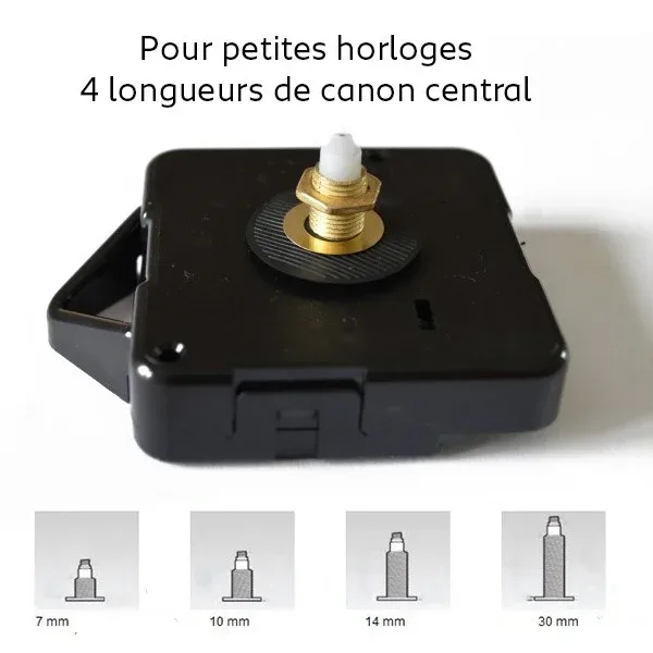 mécanisme d'horloge silencieux avec crochet plastique