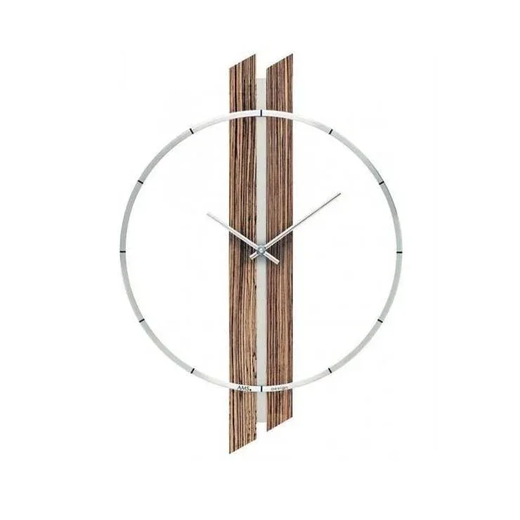 PENDULE AMS DESIGN QUARTZ EN BOIS - 9606 — image 1