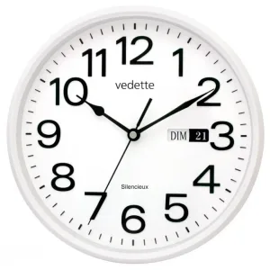 PENDULE MURALE QUARTZ MODERNE SILENCIEUSE AVEC DATE - 01 — image 1