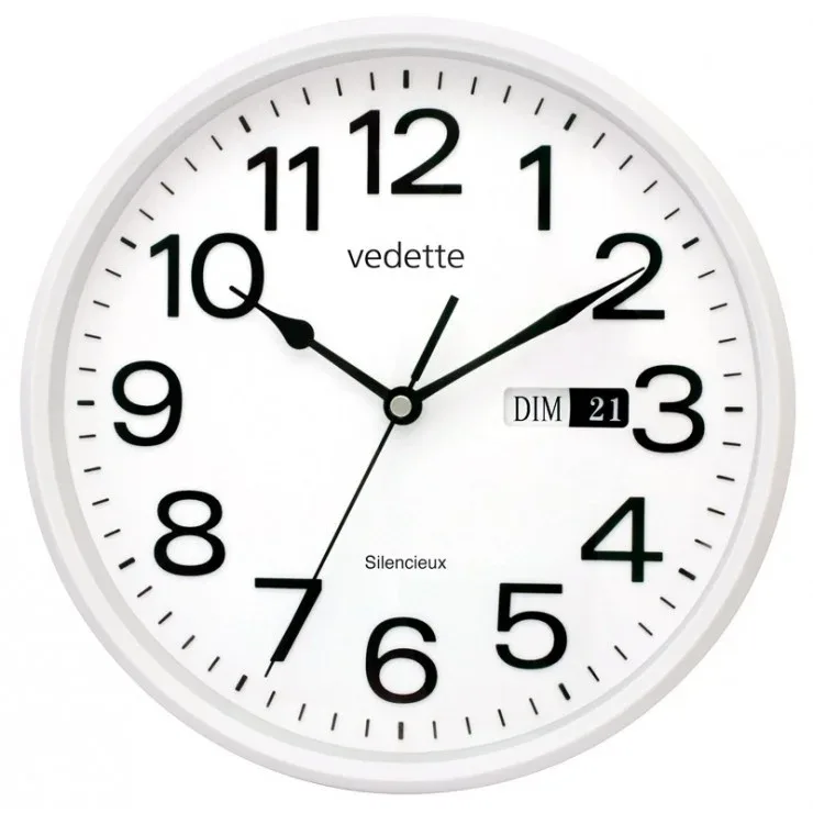 PENDULE MURALE QUARTZ MODERNE SILENCIEUSE AVEC DATE - 01 — image 1
