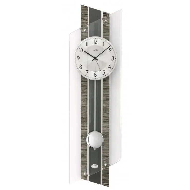 PENDULE DESIGN VERRE A BALANCIER RADIO PILOTEE - 5300 — image 1