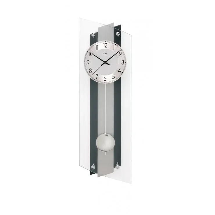 PENDULE DESIGN VERRE A BALANCIER RADIO PILOTEE - 5262 — image 1