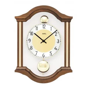 PENDULE QUARTZ DOUBLE BALANCIER EN BOIS - 7447/1 — image 1