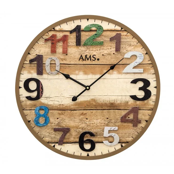 PENDULE AMS DESIGN QUARTZ EN BOIS - 9539 — image 1
