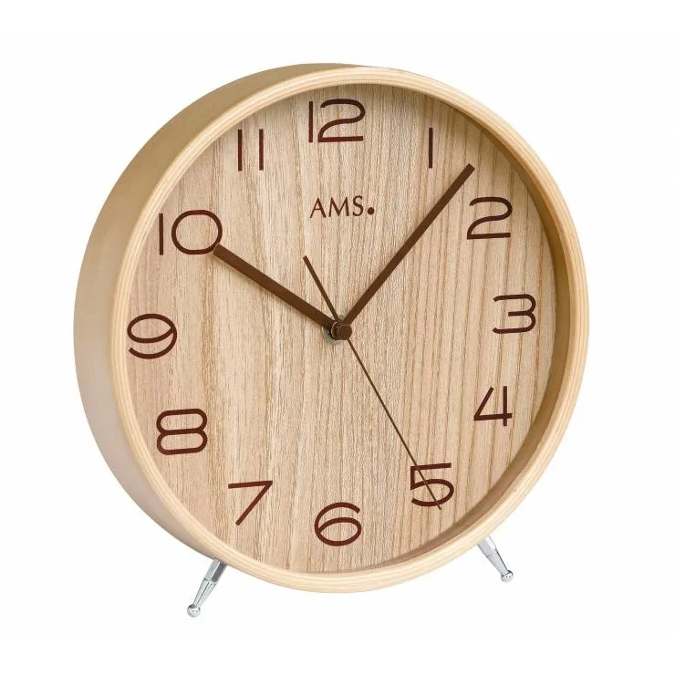 HORLOGE A POSER EN BOIS AMS - 5118 — image 1