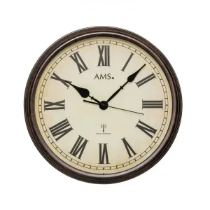 HORLOGE RADIO PILOTEE METALLIQUE CHIFFRE ROMAIN AMS - 5977 — image 1