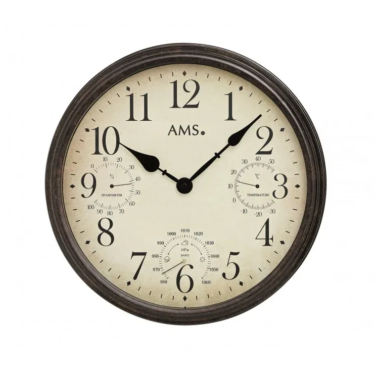 GRANDE HORLOGE METALLIQUE BAROMETRE AMS - 9463 — image 1