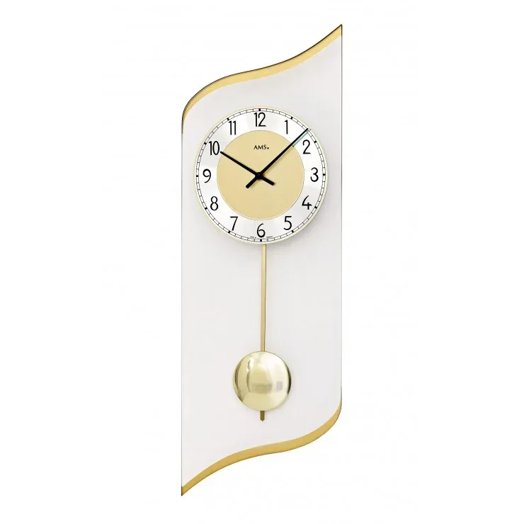 HORLOGE DESIGN EN VERRE ET LAITON A BALANCIER AMS- 7437 — image 1