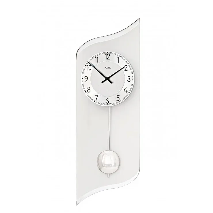 HORLOGE DESIGN EN VERRE A BALANCIER AMS- 7436 — image 1